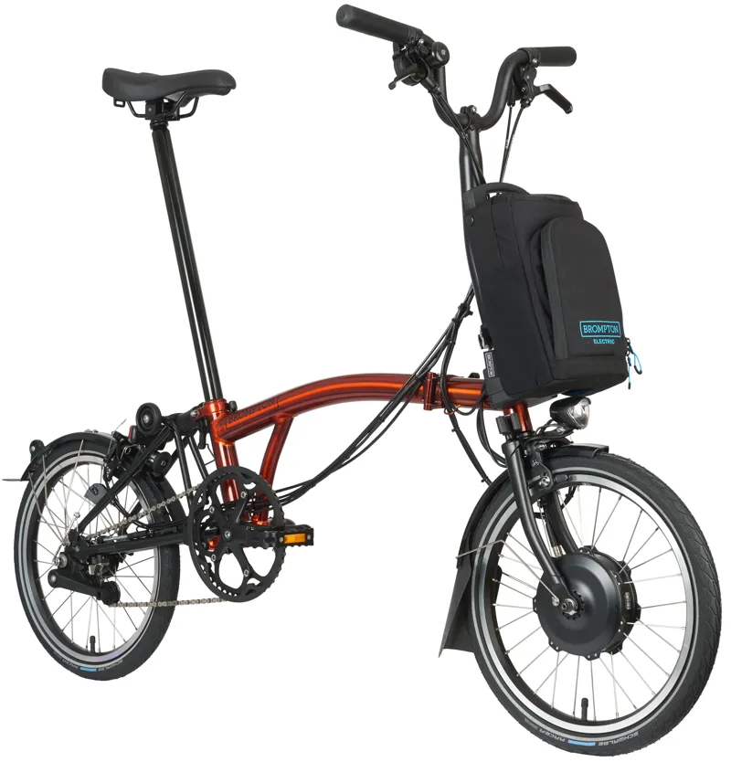 Brompton Electric C Line Explore Folding Bike 2023 in Flame Lacquer-1
